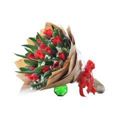 Red Tulips in Bouquet