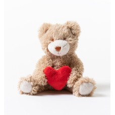 Teddy bear light brown small with heart 20cm