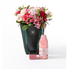 Rose bouquet in a gift bag with lemonade and wine gum (None selected)