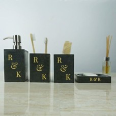 Monogram Couples Black Sand Bathroom Set
