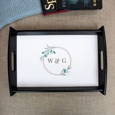 Wreath Initials Serving Tray
