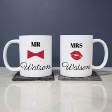 Personalised Ceramic Mugs - Mr & Mrs
