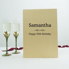 Personalised Champagne Flutes Butterfly

