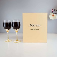 Crystal Wine Glasses Daisy Set
