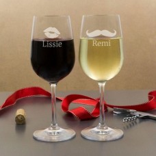 Lips & Moustache Wine Glasses