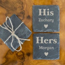 Love at First Set Natural Slate Coasters