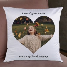 Satin Heart Photo Cushion