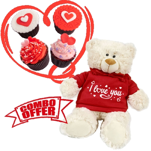 Love You Teddy & Cupcakes