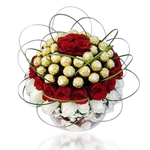 Ferrero Rocher and Roses Vase