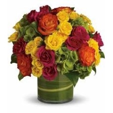 'Bloom' Colorful Roses Vase