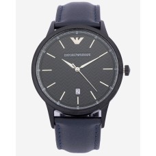 Emporio Armani Men's Dial Leather Renato Watch, Navy Blue