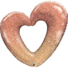42" Rose Gold Glitter Heart Shape Balloon
