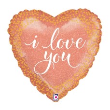 'I love you' Rose Gold Heart Balloon