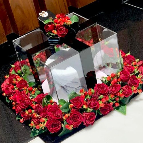 Personalized Acrylic Surprise Box with Cake