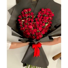 Heart Shape 100 Roses Bouquet
