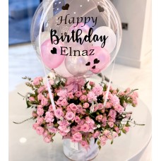 Personalised Bubble Balloon with Flowers (Large size)