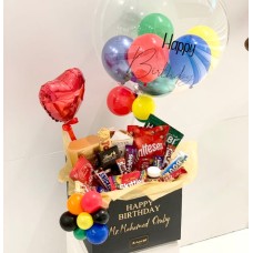 Colorful Birthday Bubble Balloon with Chocolate Box