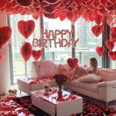 Red Balloon & Petal Decoration