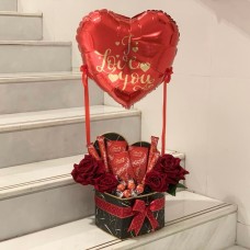 Personalized Valentine Balloon with Lindt & Roses