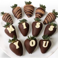 'Miss You' Chocolate-Dipped Strawberries (12 Chocolate Strawberries)