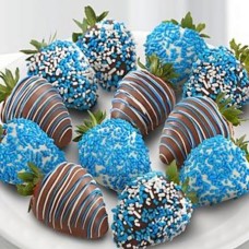 Blue Chocolate-Dipped Strawberries (12 Choocolates)