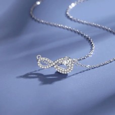 Infinity Sterling Silver & Zircon Necklace
