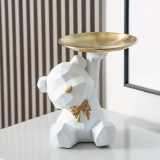 Adorable White Bear Tray Holder for Keys