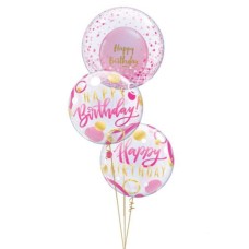 Pink Glam Birthday Balloon Bouquet