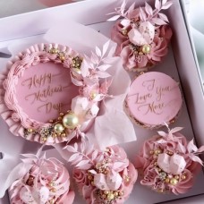 Pink Birthday Cake & Cupcakes Set