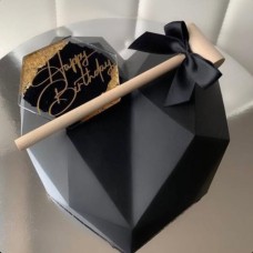 Black Choco-Smash Heart Cake