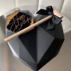 Black Choco-Smash Heart Cake