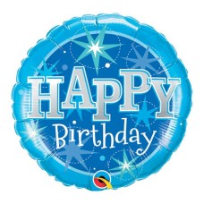 Birthday Blue Sparkle Balloon
