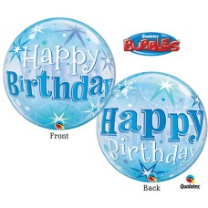 Blue Birthday Bubble Balloon