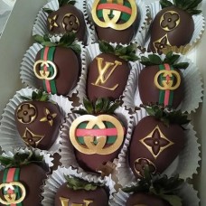 Gucci LV inspired Swiss Chocolate-Dipped Strawberries (6 pieces)