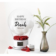 Personalised Bubble Balloon with Roses