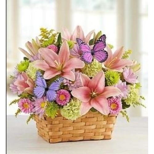 Butterflies Flower Basket