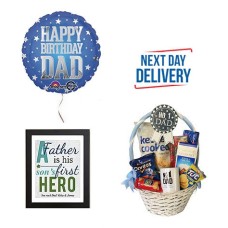 No.1 Dad Snacks Gift Basket, Poster & Dad's Birthday Balloon