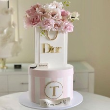 Dior Floral Two Tiered Cake