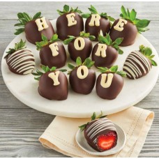 'Here for You' Chocolate-Dipped Strawberries (12 Chocolate Strawberries)