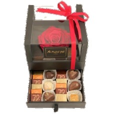 Eternal Red Rose with Godiva Drawer Box