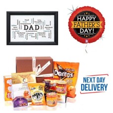 Fatherâ€™s Day Snack Gift Box, â€˜Dadâ€™ Picture Frame & Fatherâ€™s Day Balloon