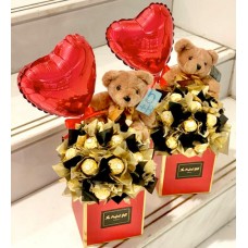 Ferrero Gift Box with Plush Teddy & Heart Balloon