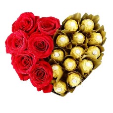 'Valentine Heart' Ferrero & Roses Gift Box