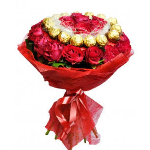 Ferrero Rocher With Roses Bouquet