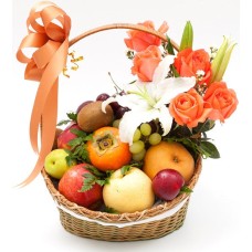 Fruit And Flower Gift Basket