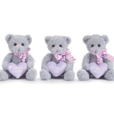 Soft Grey Bears with Pink Heart