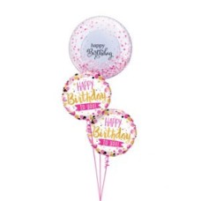 Pink Glitzy Birthday Balloon Bouquet