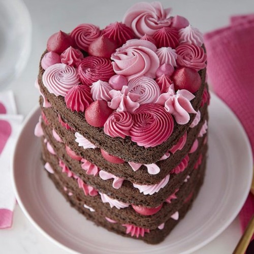Pink Heart Cake