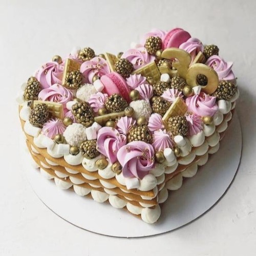 Pink Heart Cake