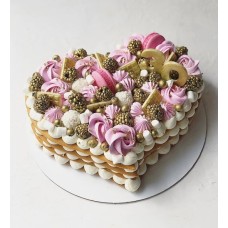 Pink Heart Cake